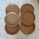 6 vintage stoneware dinner plates