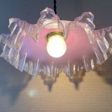 Suspension rose en verre ancienne