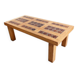 Brutalist elm wood coffee table 1970s