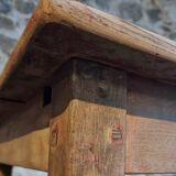 Farm table in solid oak, beech, and pine, early 20th century.