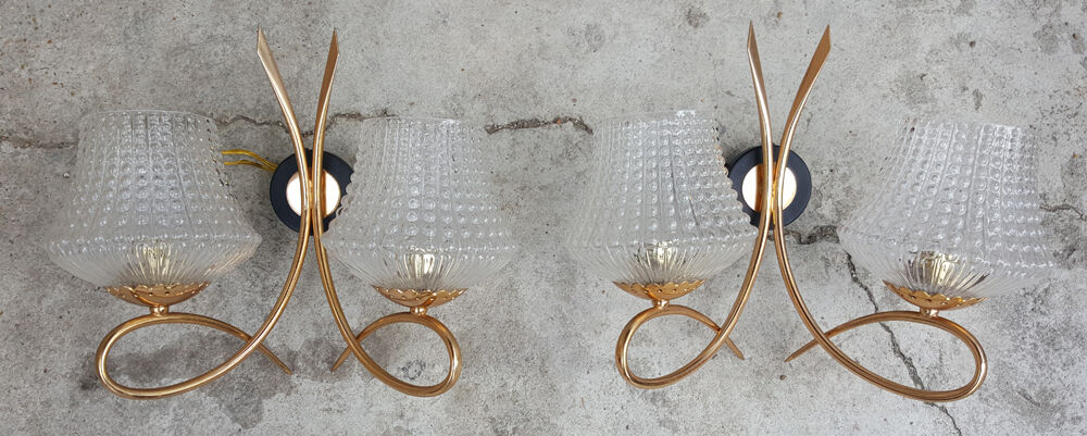 Pair double appliques Arlus, vintage, 50s