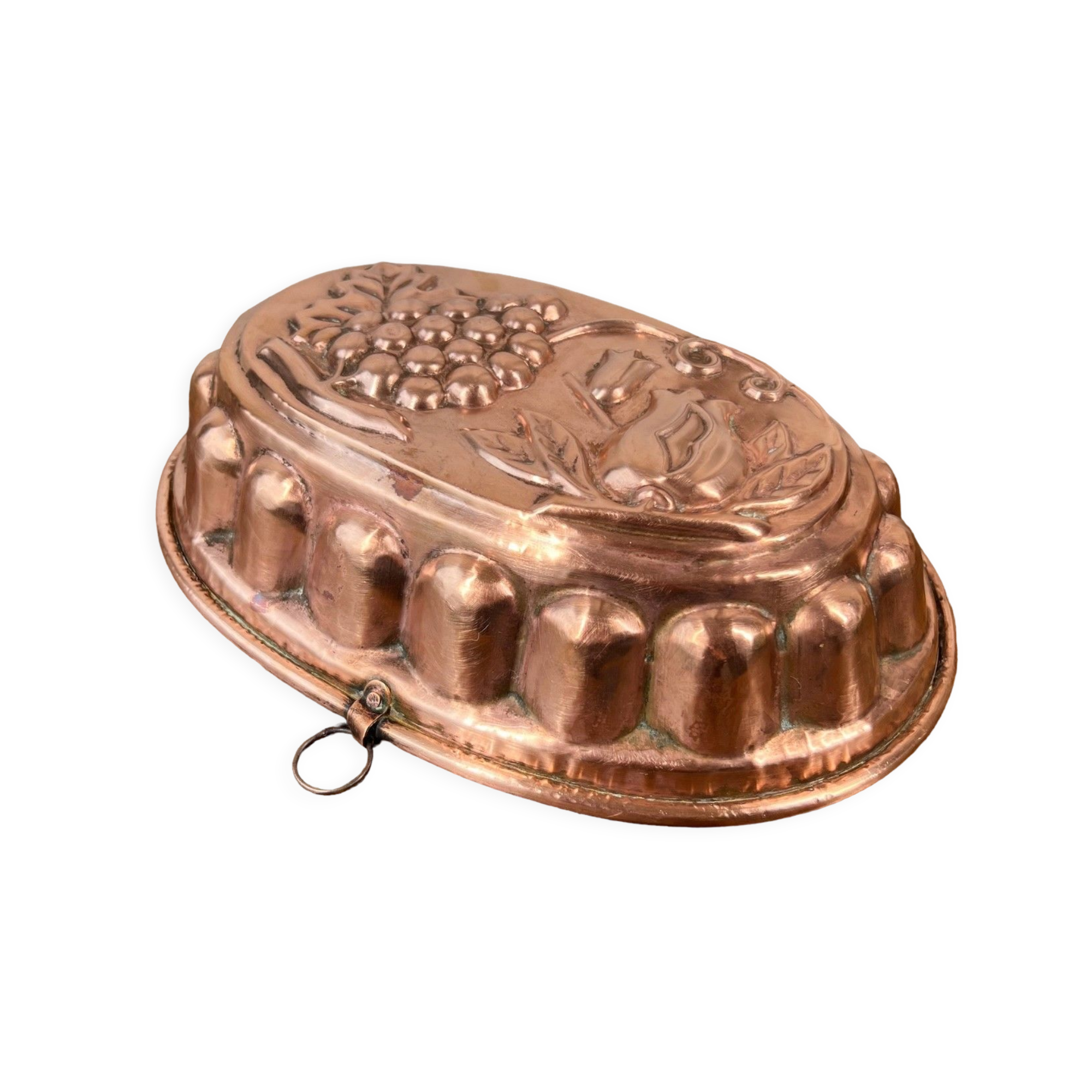 Oval copper cake mold