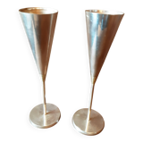 Set of vintage metal flutes