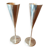 Set of vintage metal flutes