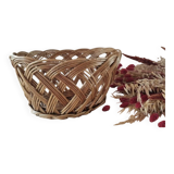 Oval woven rattan basket