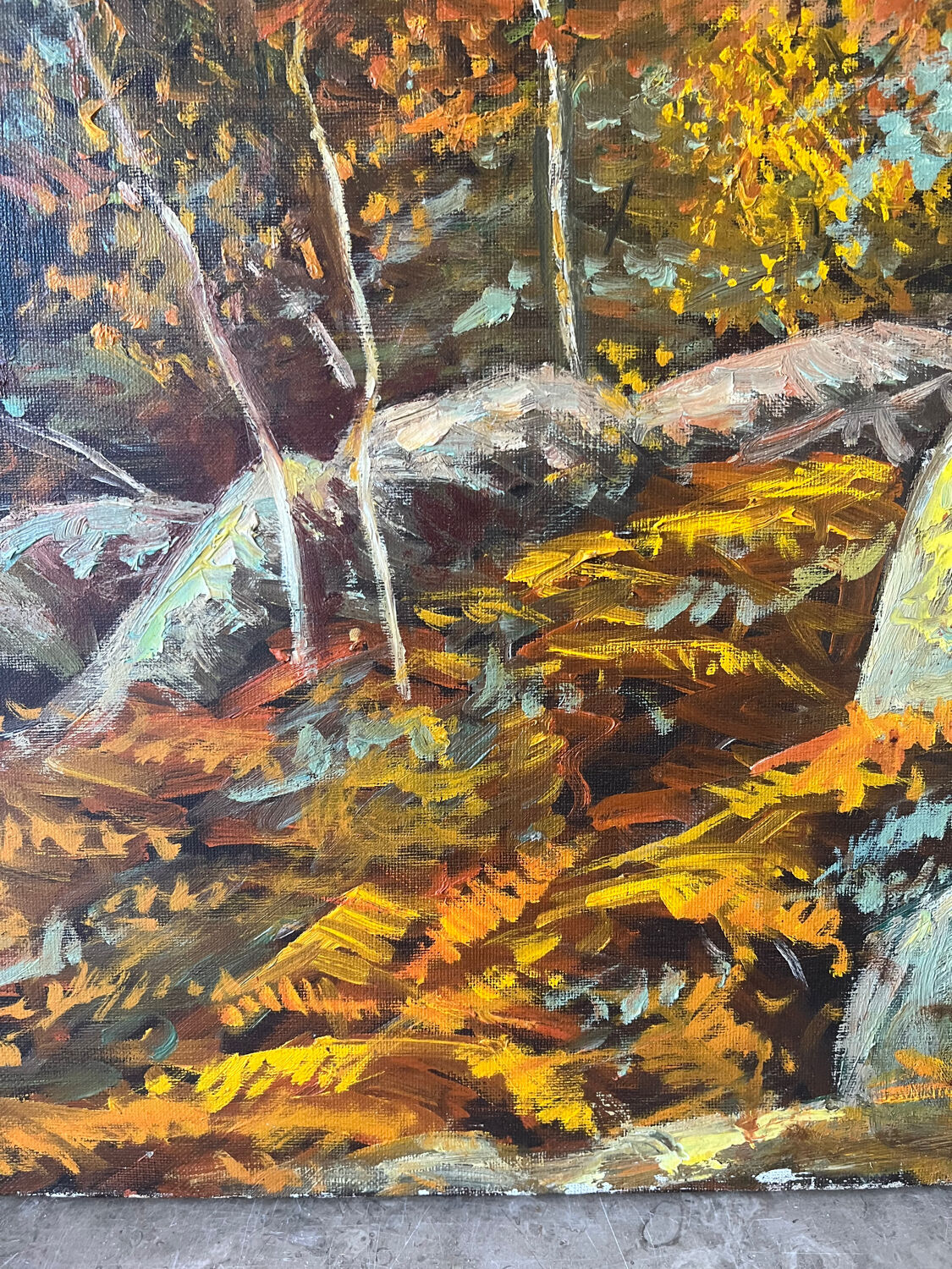 Forêt de Fontainebleau, signé R Vacher