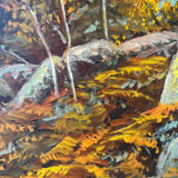 Forêt de Fontainebleau, signé R Vacher