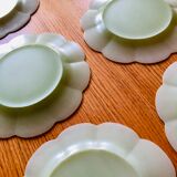 Set of 6 flat plates 27 cm glass