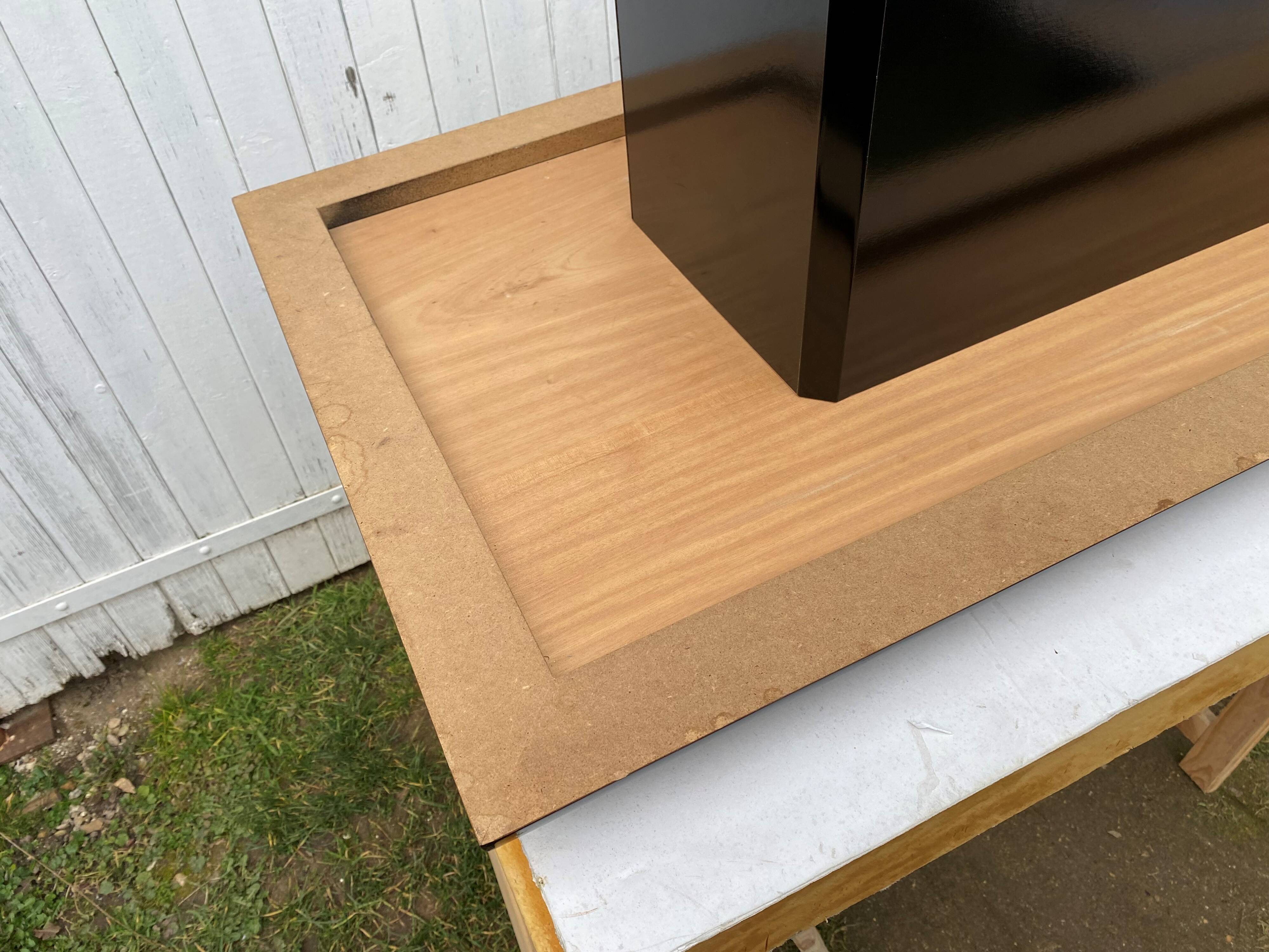 N1 coffee table in vintage 70s elm burl
