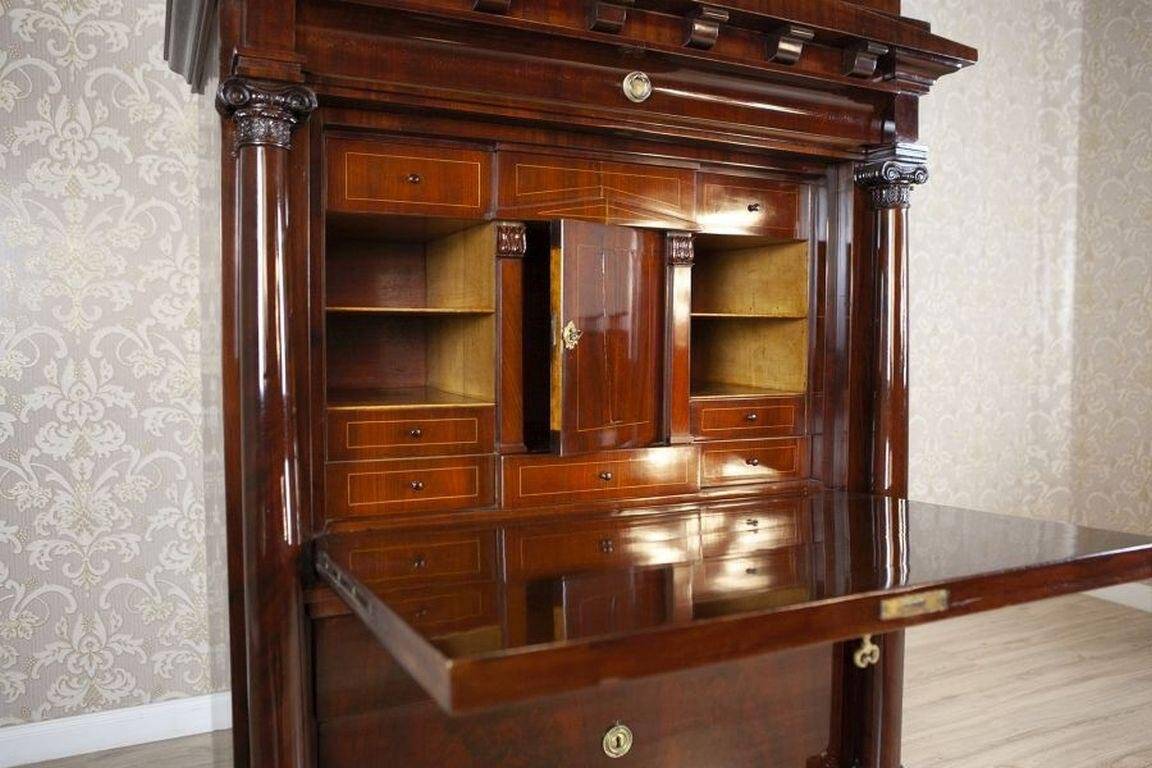 Antique Biedermeier Secretary with Mahogany, 1840