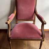Pink velvet armchair