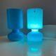 Pair of IKEA Lykta lamps in turquoise opaline
