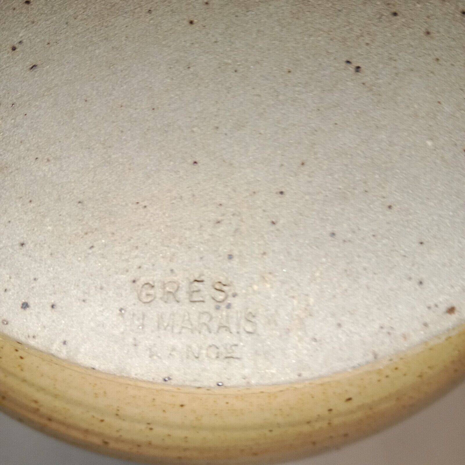 Cargoulette Pitcher Jug beige speckled Signed Grès du Marais 23 cm