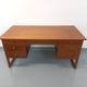 Double-sided executive desk sled legs vintage Scandinavian style in teak from the 60s