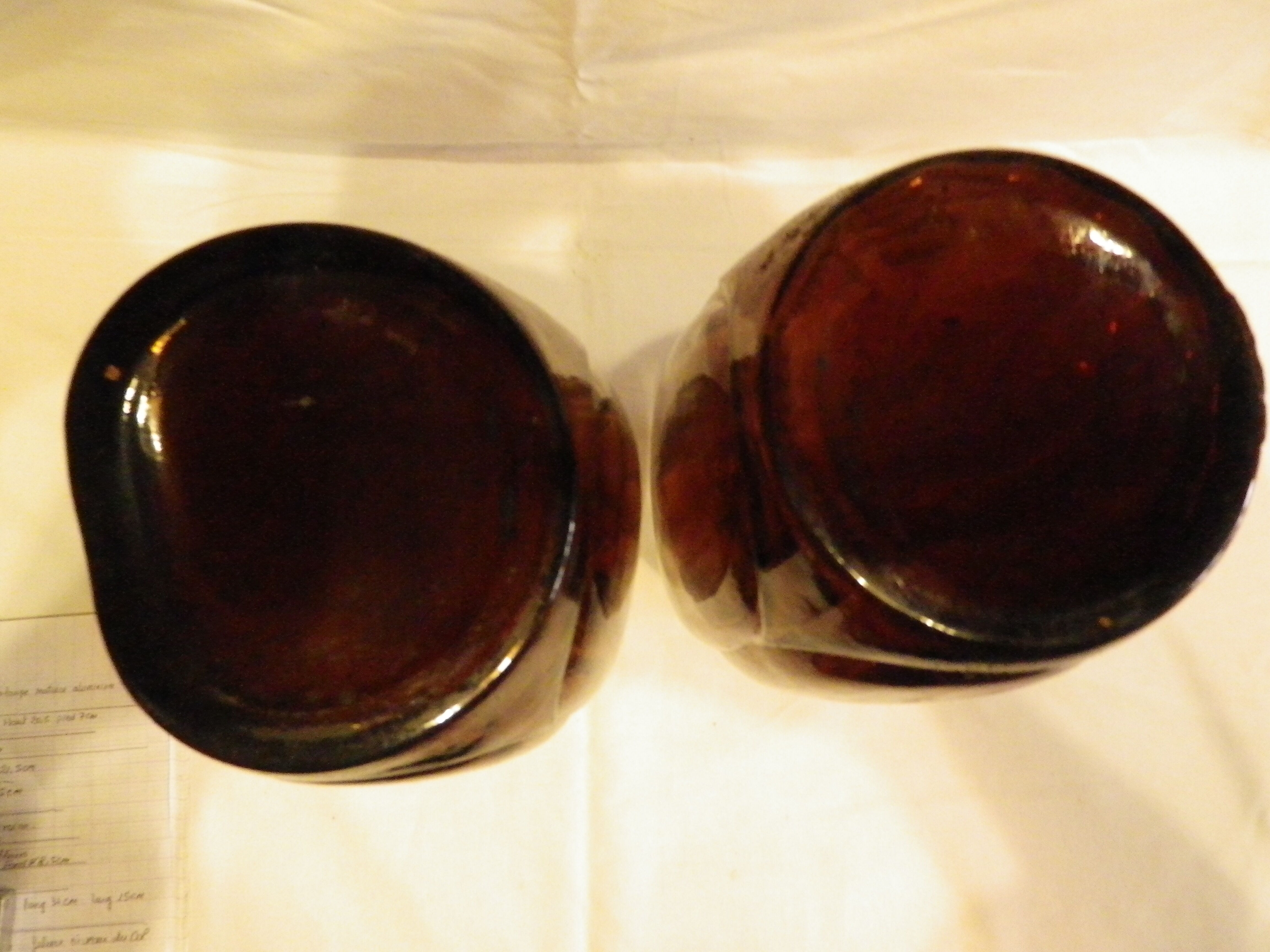Pair of colored glass vases