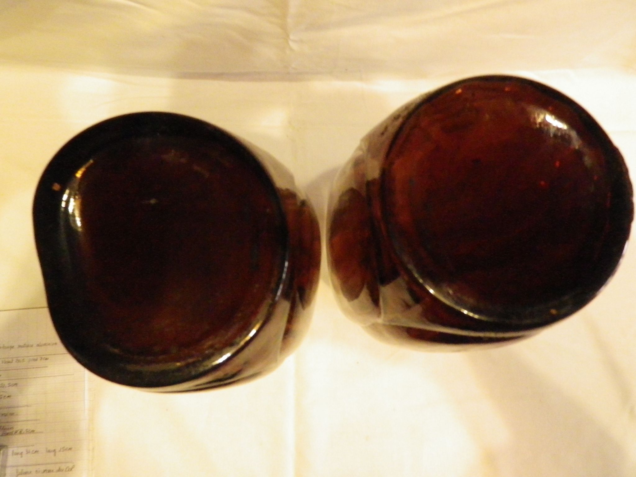 Pair of colored glass vases