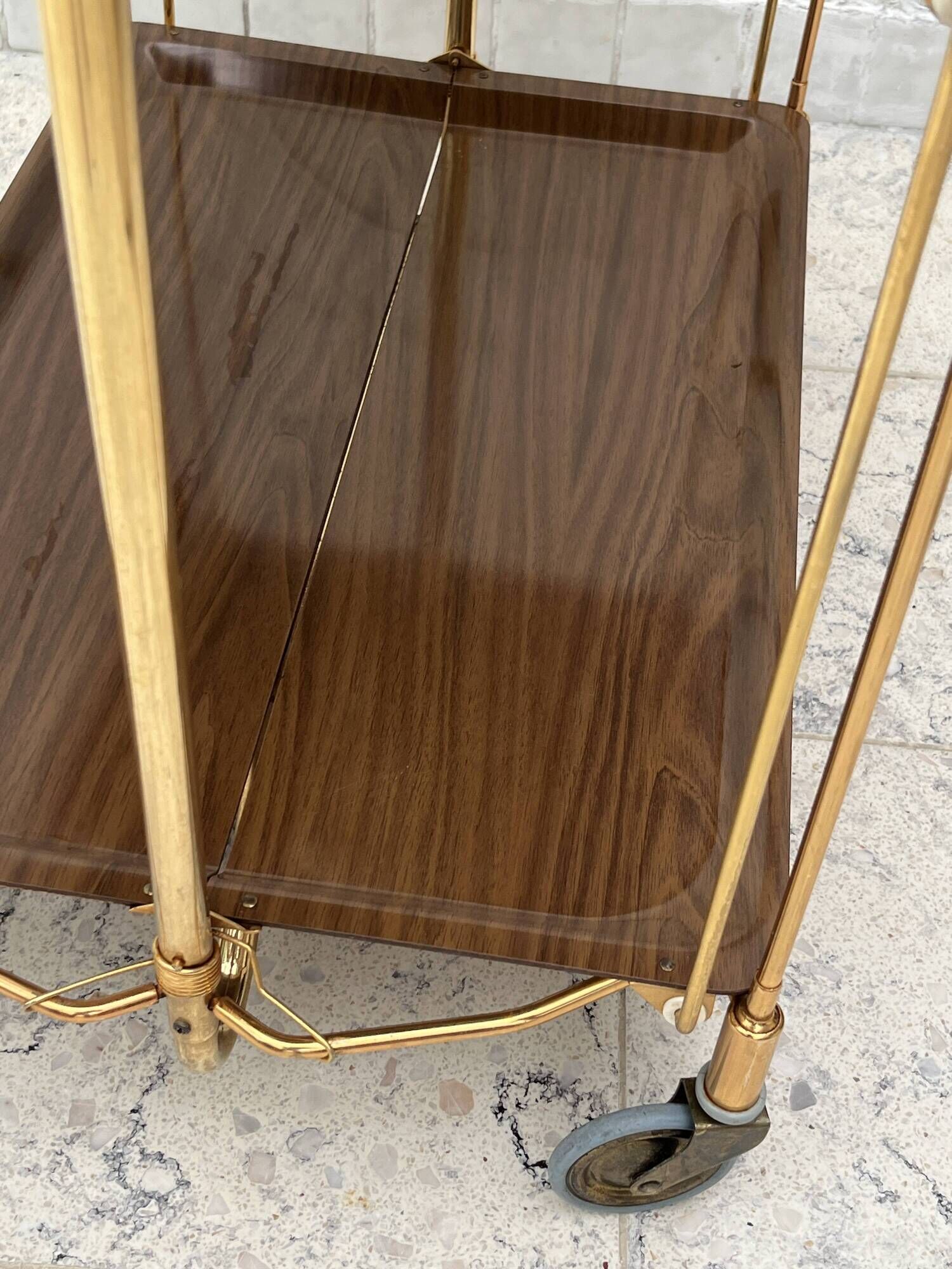 Vintage Golden Folding Table Gerlinol