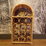 Rattan bottle shelf