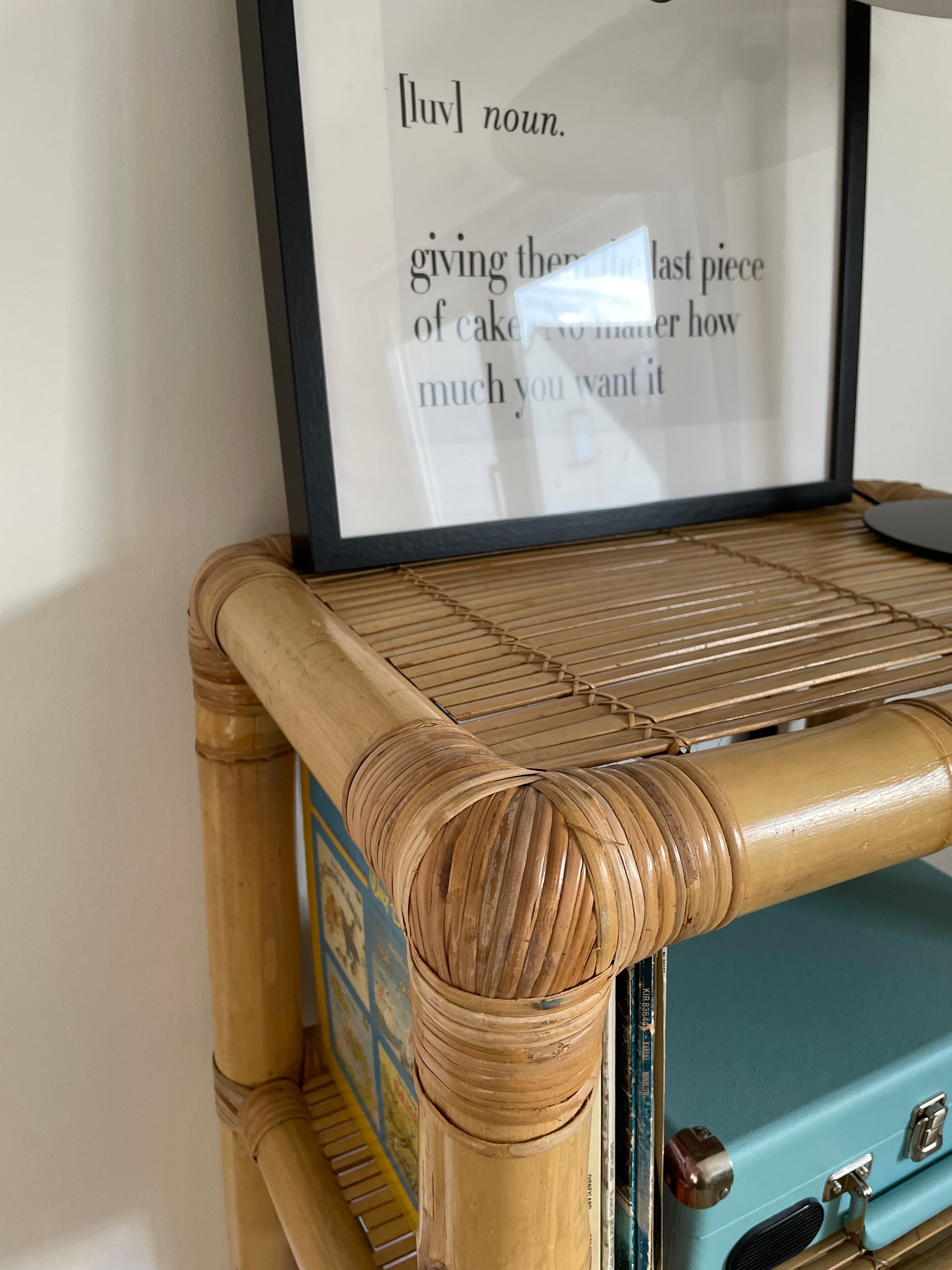 Vintage light bamboo shelf
