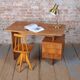 Mid-Century Walnut and Oak Writing Desk from B. Landsman, Czech, 1950s