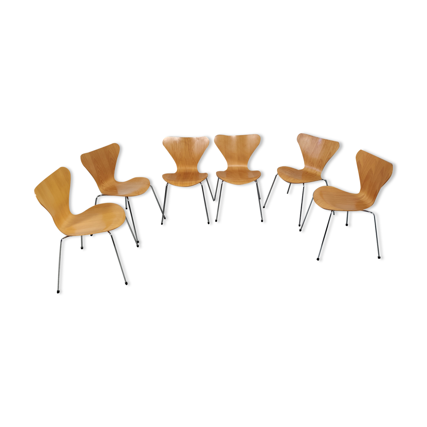 6 chairs series 7 by Arne Jacobsen for Fritz Hansen