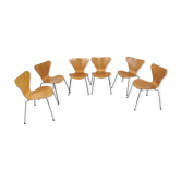 6 chairs series 7 by Arne Jacobsen for Fritz Hansen