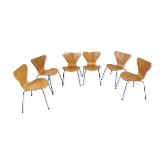 6 chaises série 7 par Arne Jacobsen pour Fritz Hansen