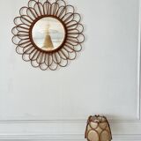 Vintage rattan mirror from the 60s