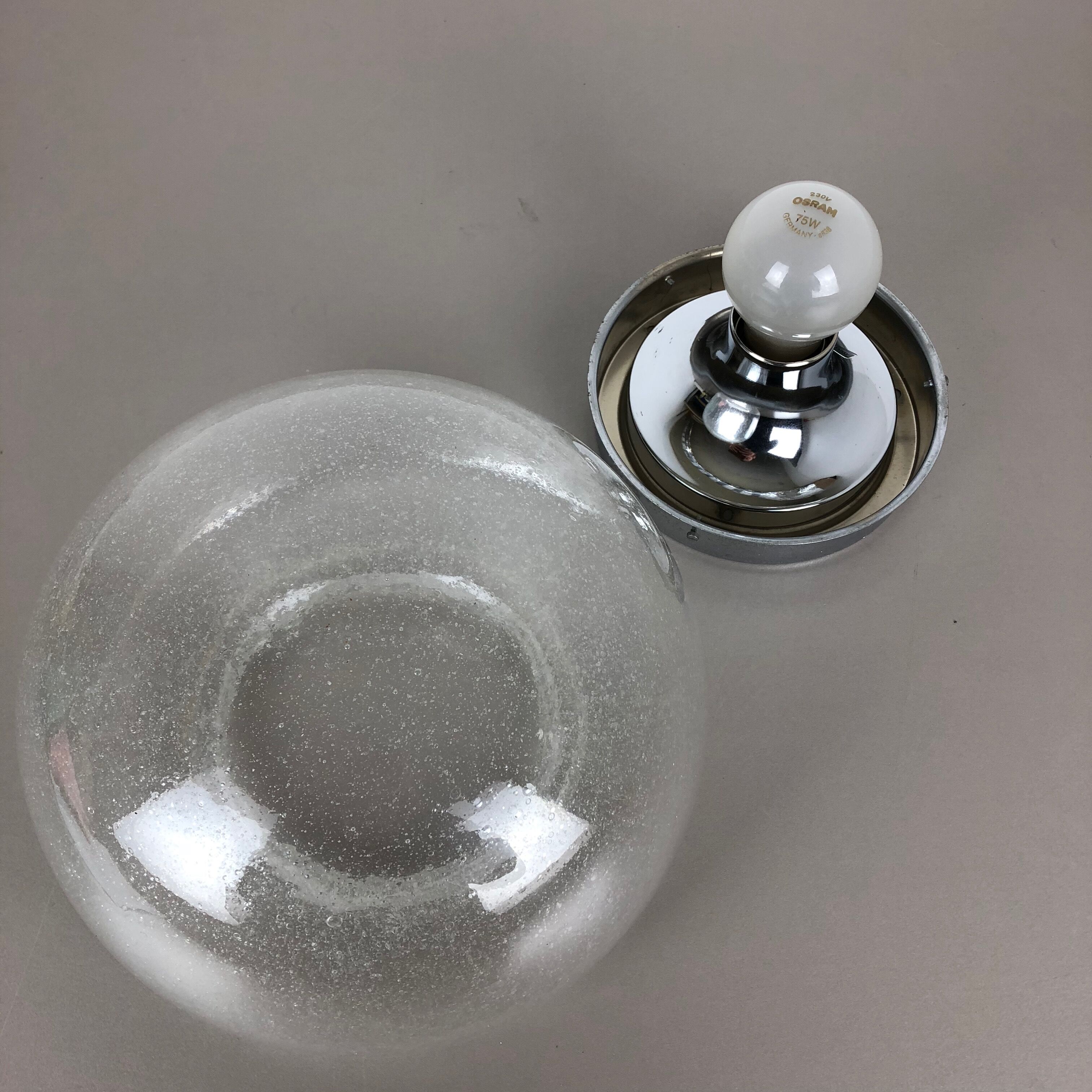 Cone Ice Glass Bubble Wall Light Made by Hillebrand Leuchten, Germany