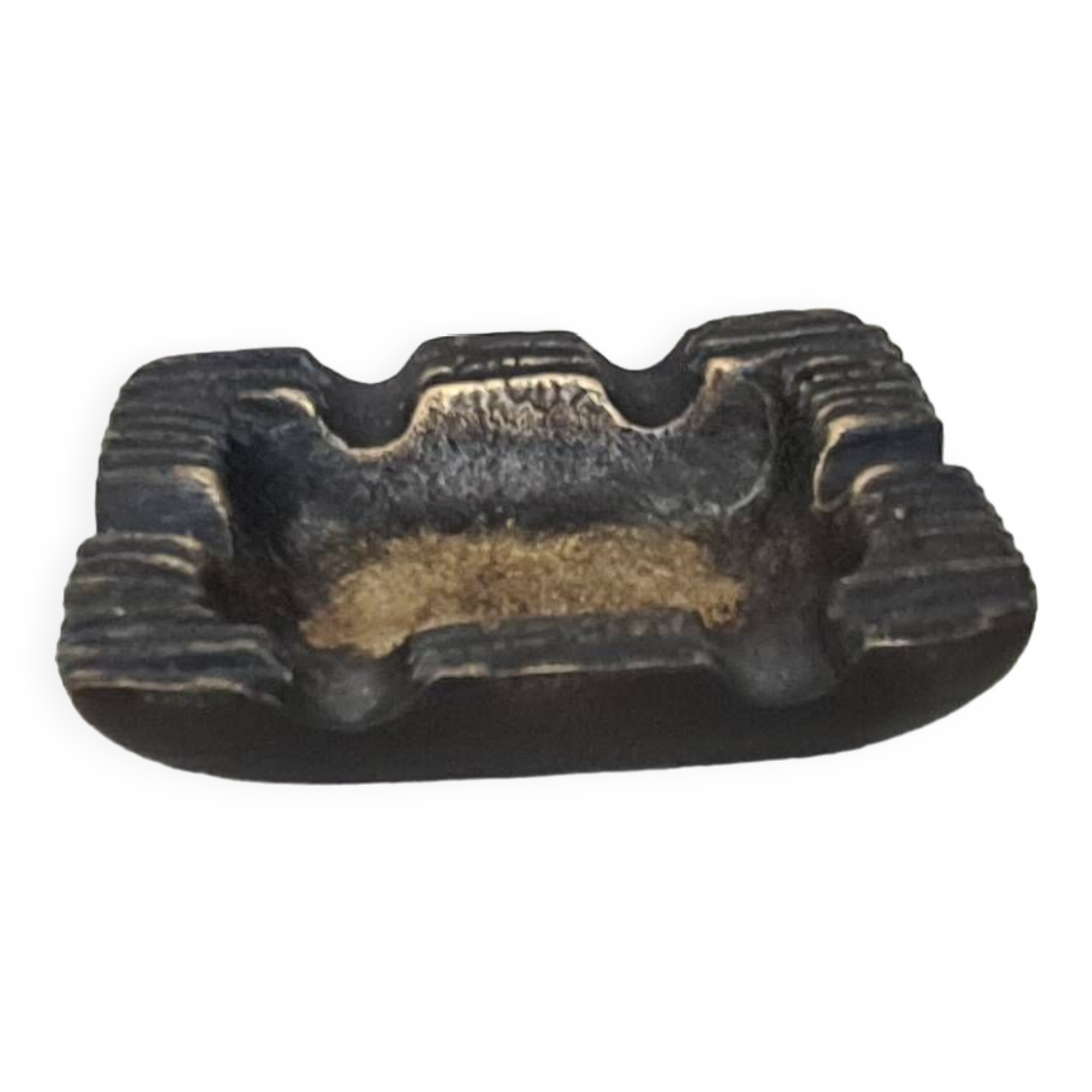 Brutalist bronze ashtray or pocket tray / 70s / vintage / artisanal work / Mid-Century / France / 20th century