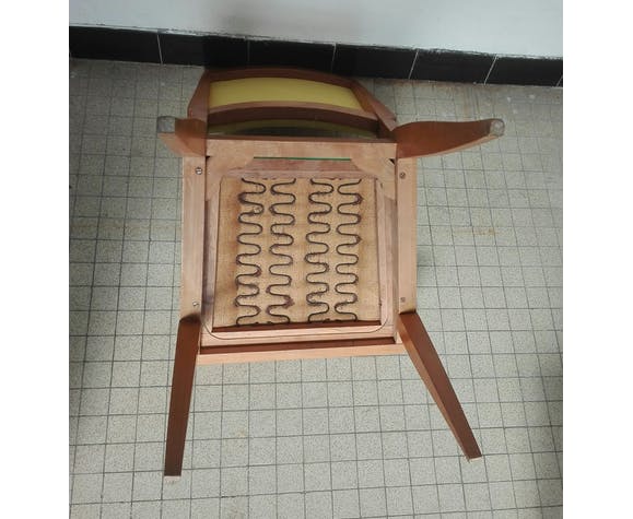 Suite of 4 vintage chairs compass feet