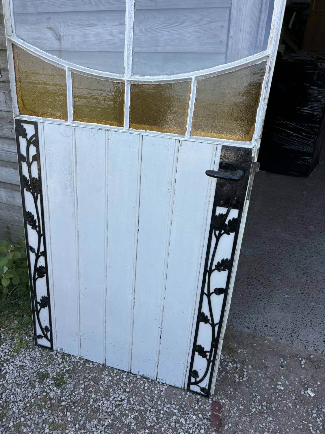 Old Art Nouveau workshop door – Steel & Wood – 1900