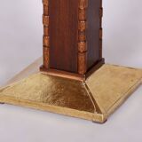 Restored Art Deco Small Table, Oak, Brass, Revived Polish, Czechia, 1920s