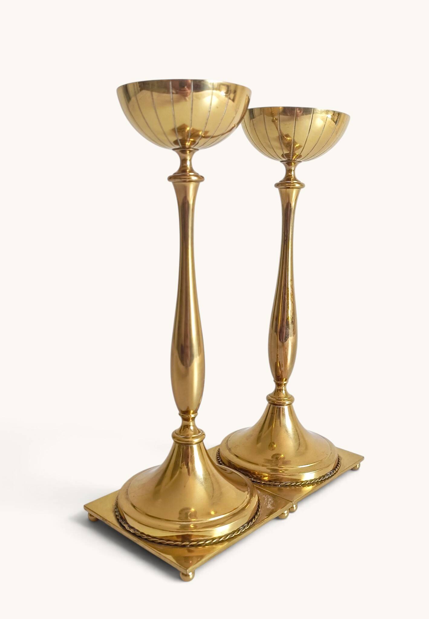 Scandinavian Modern Brass Candlesticks by Gunnar Ander for Ystad Metall