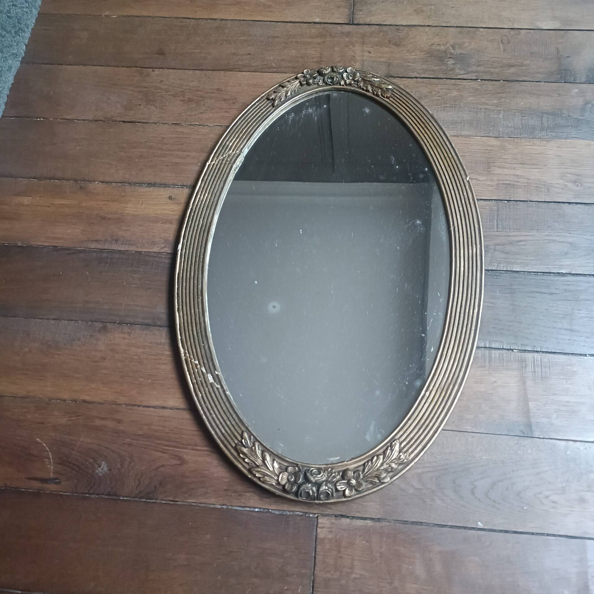 Art Deco oval mirror