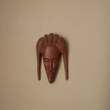 Carved wooden mask African art woman face handcrafted tribal ethnic decoration