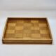 Vintage scandinavian serving tray in marquetry wood