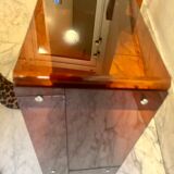 Pair of vintage smoked brown plexiglass side tables