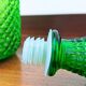 Italian carafe Empoli green with diamond point relief