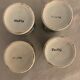 4 old blue and white delfts earthenware spice jars
