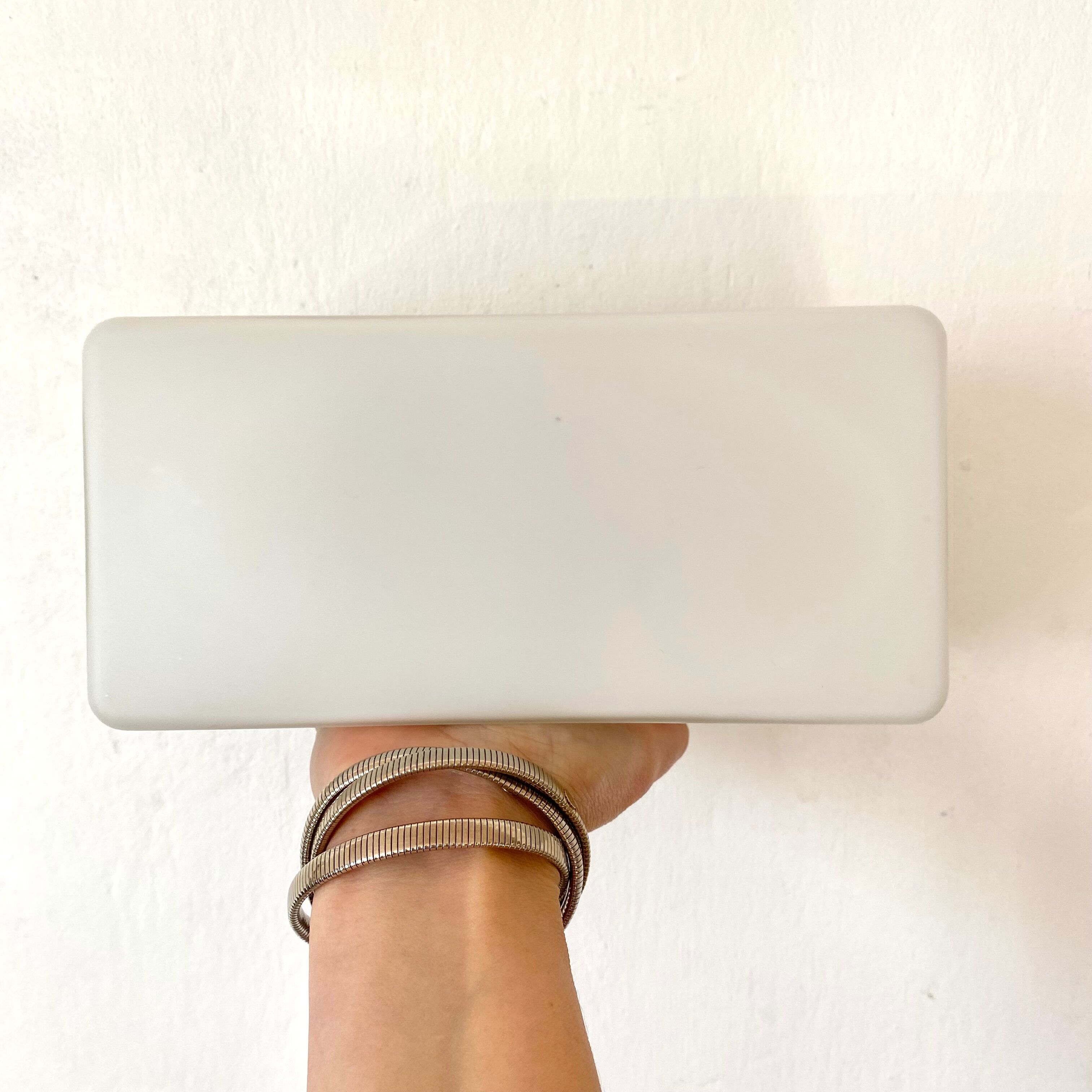 Vintage wall lamp in opaline and metal