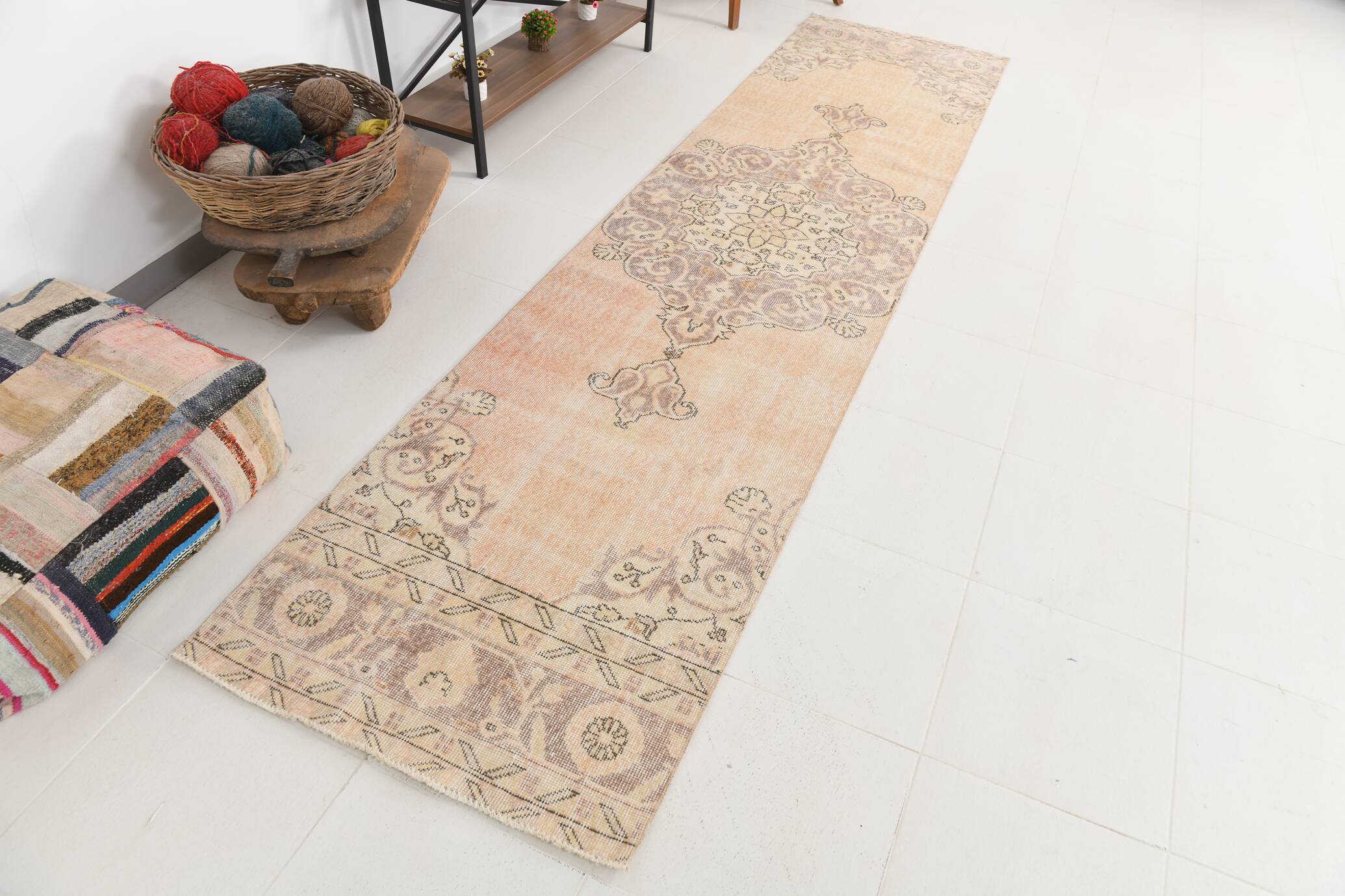 3x12 Cream Beige Persian Runner Rug 86x358Cm SK 17433