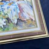 Russian painting by Andrei Dargan – woman in the garden – oil on canvas