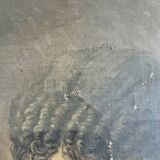 Oil painting on canvas – Portrait of a woman and child, 19th century