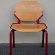 Set of 4 Design Chairs Rio Fröscher 1985 Postmodern Red Wood