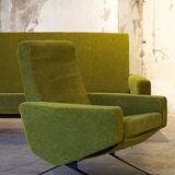Set de salon canapé - 2 fauteuils design 1960 par Paul Geoffroy Troika Airborne