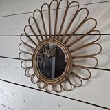 Rattan mirror from the 60s