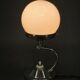 1930s Bauhaus Nickel and Opaline Glass Table Lamp, Czechoslovakia