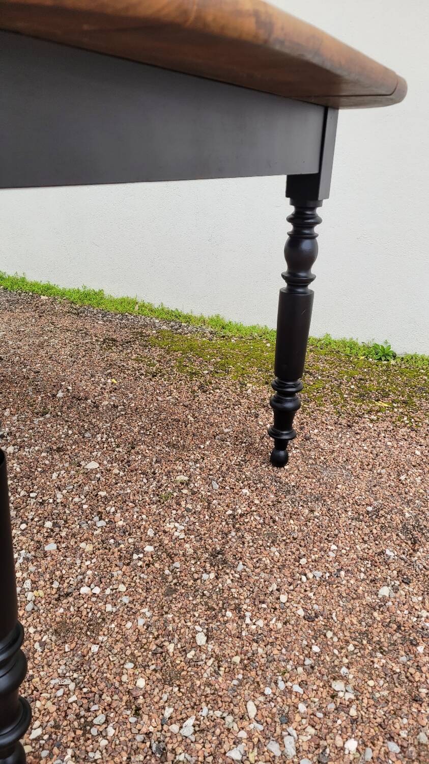 Louis Philippe style oval patinated bistro farm table - 1m90