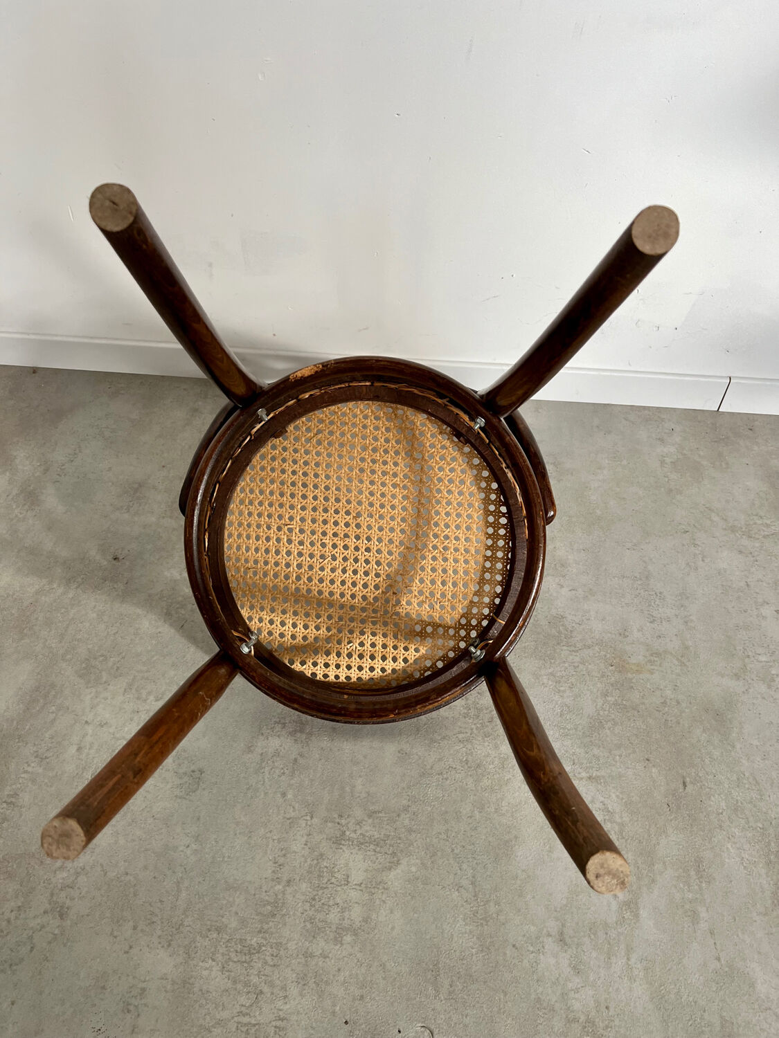 Lot 6 old vintage wooden bistro chairs brand Fischel early 20th century